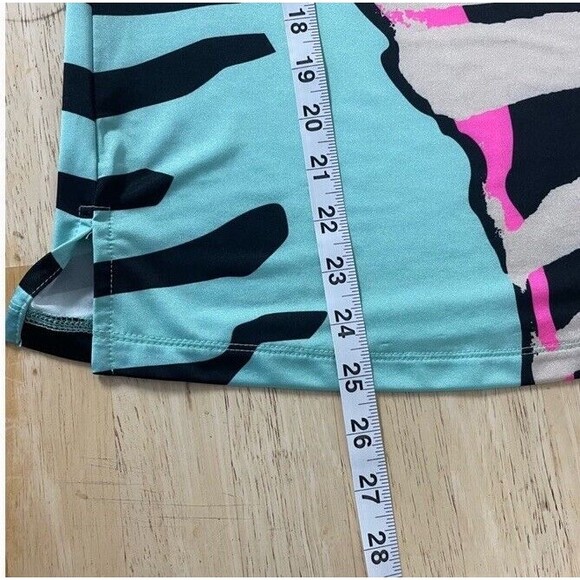 Jamie Sadock Golf Top Mock 1/4 zip Short Sleeve Rock Stripe Spandex Small EUC - Picture 7 of 10